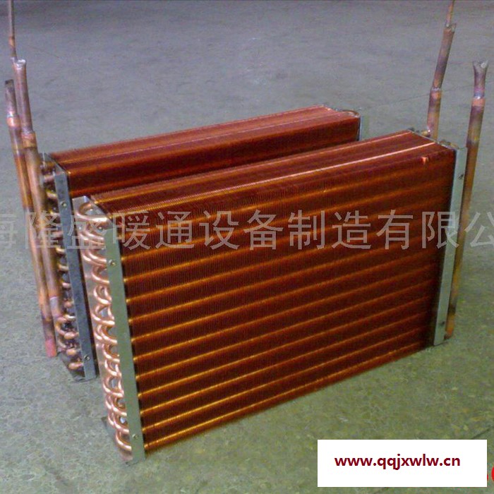 供應(yīng)各種行業(yè)規(guī)格大小銅管銅翅片式冷凝器、蒸發(fā)器、熱交換器 、套片式換熱器及熱交換器等翅片隆盛廠家可按需定制