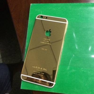 電鍍加工     iphone6私人訂制24K金原裝手機(jī)殼