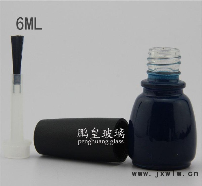 錐形6ml玻璃噴涂甲油膠瓶 可噴涂電鍍加工 配套13口徑磨砂