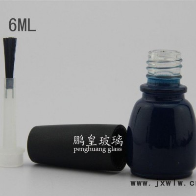 錐形6ml玻璃噴涂甲油膠瓶 可噴涂電鍍加工 配套13口徑磨砂