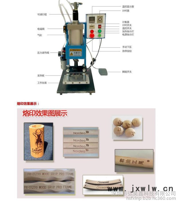 木制品木棒燙金機 弘昊鑫科技塑料瓶燙字機，塑膠棒燙金機