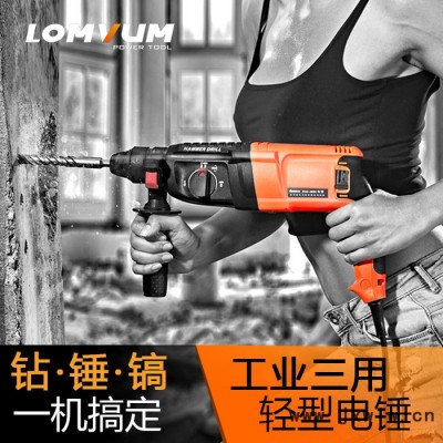 龍韻 輕型電錘 電鎬 電鉆三功能油錘 沖擊鉆多功能 20 24 26電錘