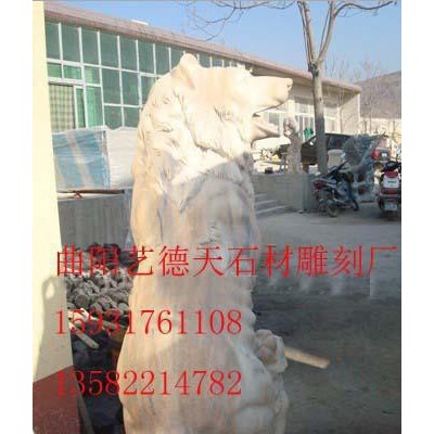 石雕石熊雕刻 漢白玉石刻工藝品 動物石雕