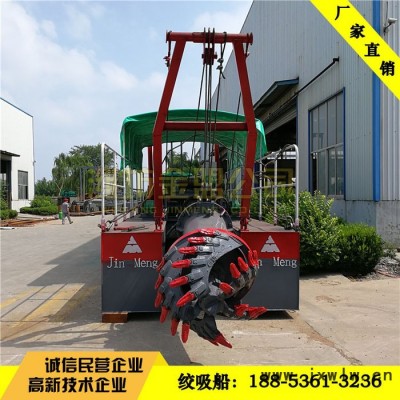 廣東絞吸式挖泥船出口使用進口發(fā)動機，廣東挖泥船出口一臺報價，廣東挖泥船試機圖