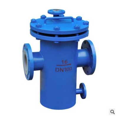 [聯(lián)科閥門]襯氟籃式過(guò)濾器（SBL-F46）法蘭機(jī)械多介質(zhì)碳鋼過(guò)濾器