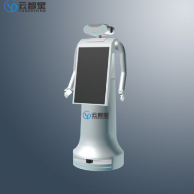 云智星商場(chǎng)酒店迎賓講解機(jī)器人 人臉識(shí)別語音對(duì)話測(cè)溫機(jī)器人工廠