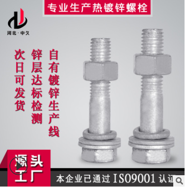 中久品牌8.8級(jí)光伏電力熱鍍鋅外六角螺絲 熱鍍鋅高強(qiáng)度螺栓